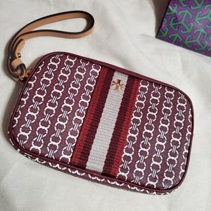 Tory Burch Gemini Link Canvas Wristlet